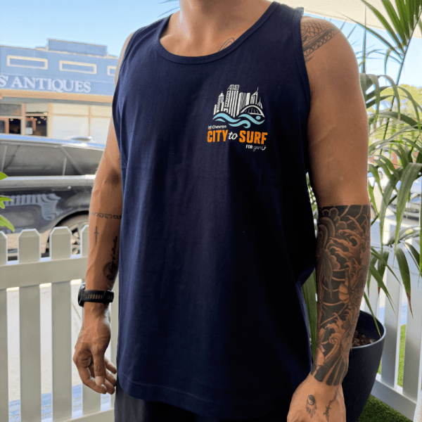 Chevron City to Surf for genU Singlet Navy